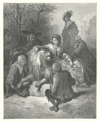 De Fabels van La Fontaine: De Leeuw Verliefd door Gustave Dore