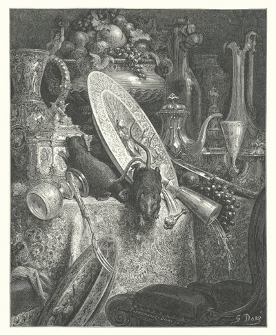 De Fabels van La Fontaine: De Stadsrat en de Landrat door Gustave Dore