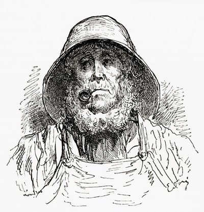 De zeeman van Marseille, naar een tekening van Gustave Dore. Uit Leven en Herinneringen van Gustave Dore, gepubliceerd 1885. door Gustave Dore