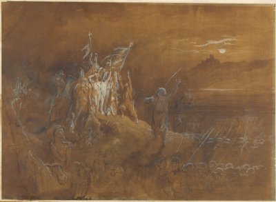 De schimmen van Franse soldaten uit het verleden sporen het leger aan tot overwinning aan de Rijn door Gustave Dore