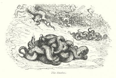 De slangen (gravure) door Gustave Dore