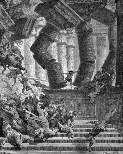 De dood van Samson - Bijbel door Gustave Dore
