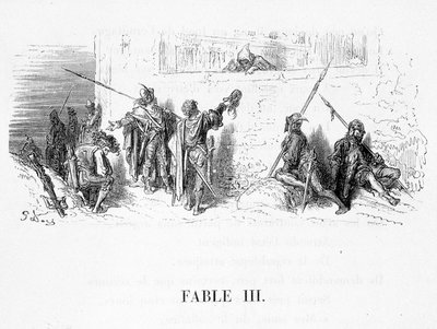De rat die zich terugtrok uit de wereld in de fabels van Jean de La Fontaine. Illustratie door Gustave Doré. door Gustave Dore