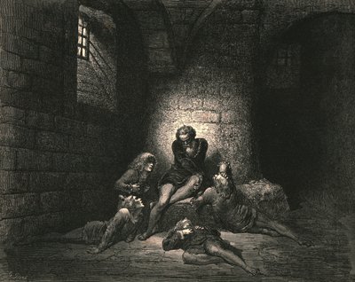 Toen, om hen niet verdrietiger te maken, hield ik mijn geest in stilte, ca. 1890 door Gustave Dore