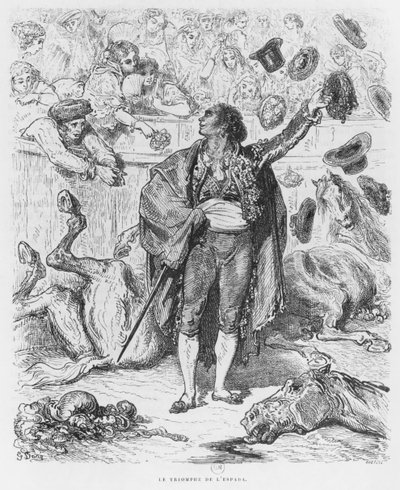 Triomf van een matador, gegraveerd door Boetzel door Gustave Dore