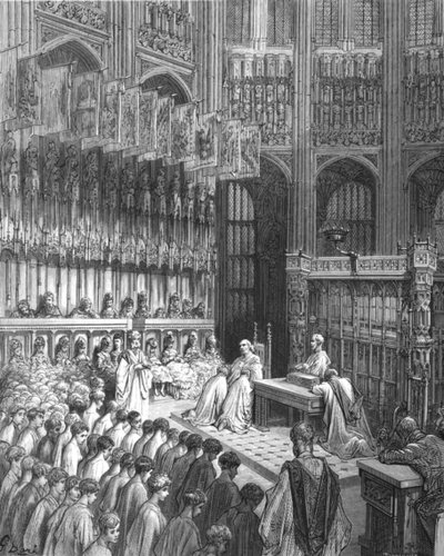 Westminster Abbey - Bevestiging van Westminster Boys, 1872 door Gustave Dore