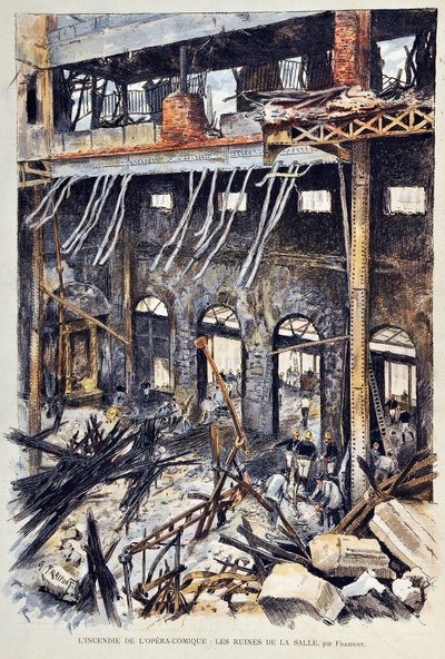 Brand van de Opera Comique in Parijs op 25 mei 1887 tijdens de uitvoering van Ambroise Thomas