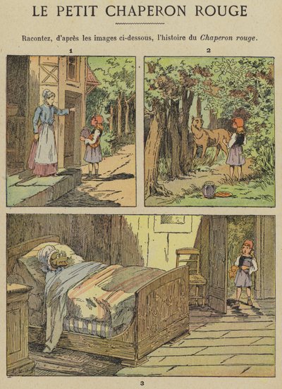 Roodkapje (kleur litho) door Gustave Fraipont