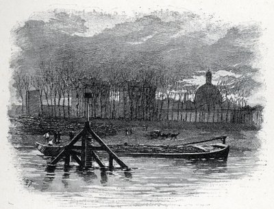 Uitzicht op de waterkraan van quai d