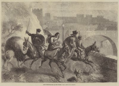 Zigeunerpaardenhandelaren verlaten Toledo door Gustave Janet