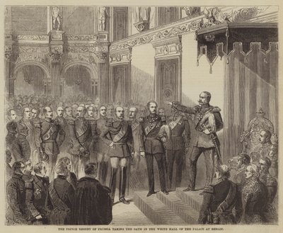 De Prins-Regent van Pruisen legt de Eed af in de Witte Hal van het Paleis in Berlijn door Gustave Janet