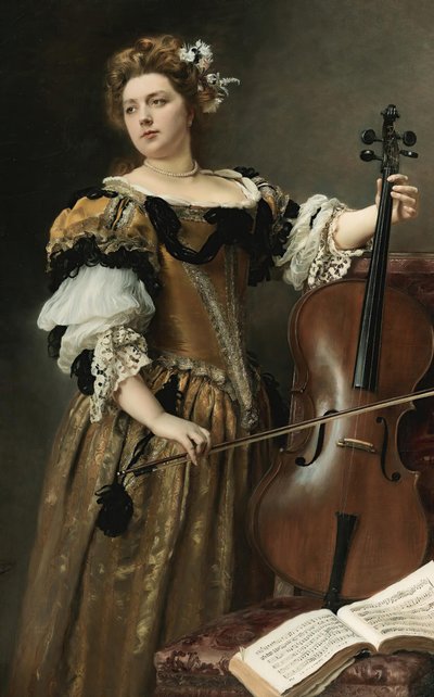 De cellospeler door Gustave Jean Jacquet