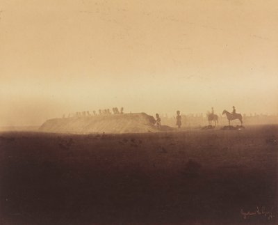 Cavaleriemanoeuvres, Kamp van Châlons, 1857 (foto) door Gustave Le Gray