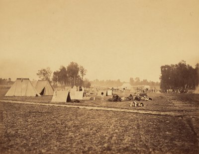 [Tenten en militaire uitrusting, Camp de Chalons]. door Gustave Le Gray
