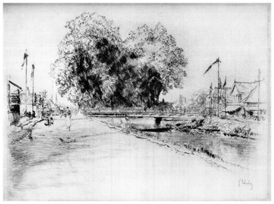 Kanaal in Troyes, ca. 1880-1930, 1924 door Gustave Leheutre