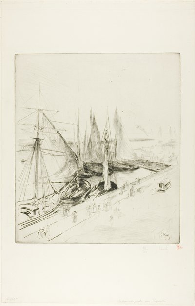 Vissersboten van Tréport door Gustave Leheutre