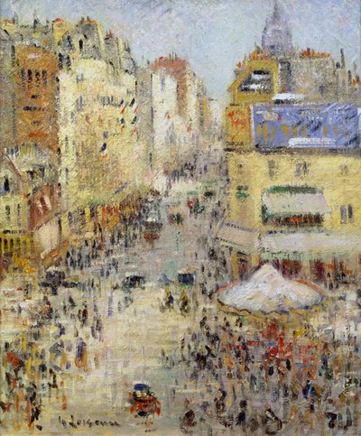 De 14e juli in Parijs, Rue de Clignancourt, 1925 door Gustave Loiseau
