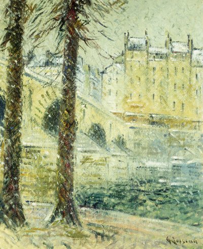 De Pont Marie in de sneeuw, ca. 1926 door Gustave Loiseau