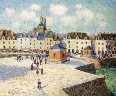 De kade van Dieppe in zonlicht, 1905 door Gustave Loiseau
