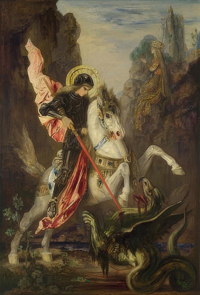 De Heilige Joris en de draak. 1889-90 door Gustave Moreau