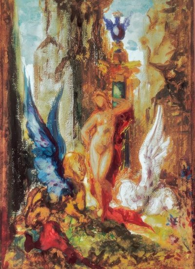 Fee met griffioenen door Gustave Moreau