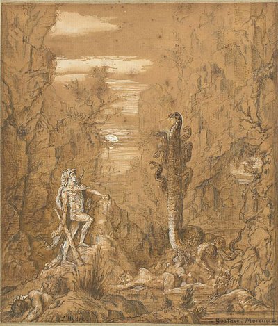 Hercules en de hydra van Lerna door Gustave Moreau