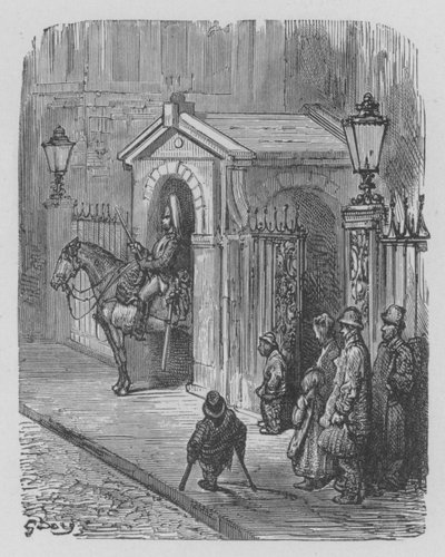 Horse-Guard Op Wacht Voor Het Paleis Van De Koningin door Gustave after Dore