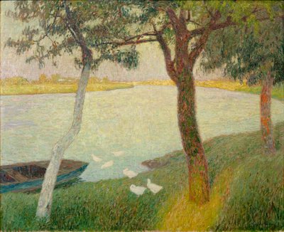 Eenden aan de rivier de Leie door Gustave de Smet