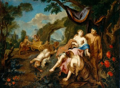 Bacchus en Ariadne, c.1725 door Gustavus Hesselius