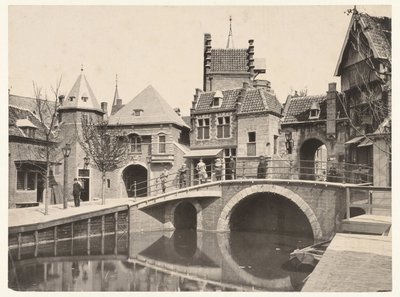 Zicht op een gracht in Amsterdam tijdens de Wereldtentoonstelling van 1895 door Guy de Coral and Co.