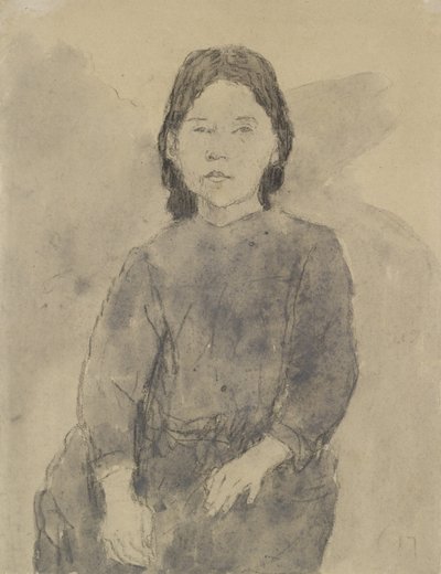 Zittend Meisje (Marie Hamonet?) door Gwen John