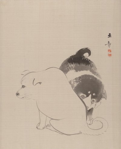 Een Paar Puppies, 1868 door Gyokusho Kawabata