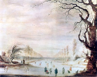 Een Winterlandschap met Schaatsers door Gysbrecht Leytens