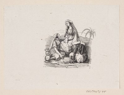Illustratie voor "De vliegende koffer" in H.C. Andersen, "Sprookjes en verhalen", Deel 1 door H.P. Hansen