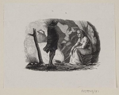 Illustratie voor "De Tuin van het Paradijs" in H.C. Andersen, "Sprookjes en Verhalen", Deel 1 door H.P. Hansen
