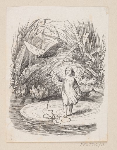 Illustratie voor "Duimelijntje" in H.C. Andersen, "Sprookjes en Verhalen", Deel 1 door H.P. Hansen