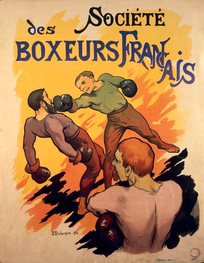 Société des Boxeurs Français, Franse boksers reclame-illustratie door Delaspre door H. Delaspre