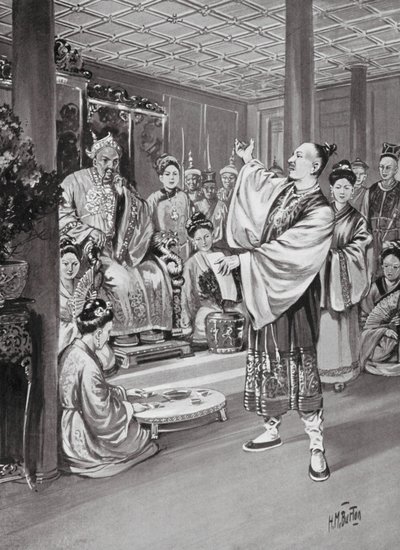 Li Po reciteert voor de keizer door H. M. (after) Burton