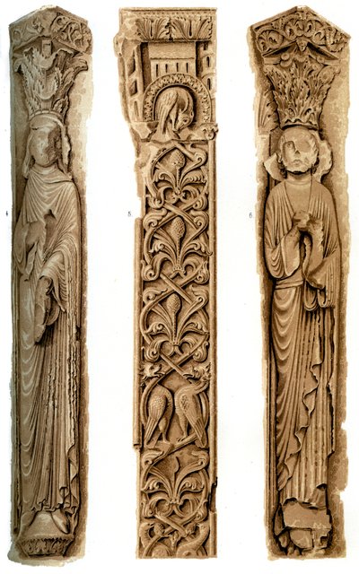 Buitendecoratie van de kathedraal van Le Mans, Le Mans, Frankrijk door H. Moulin