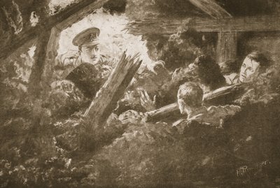 Tweede luitenant C.F.H. Calvert graaft en redt twee mannen uit een ingestorte mijnschacht door H. Ripperger