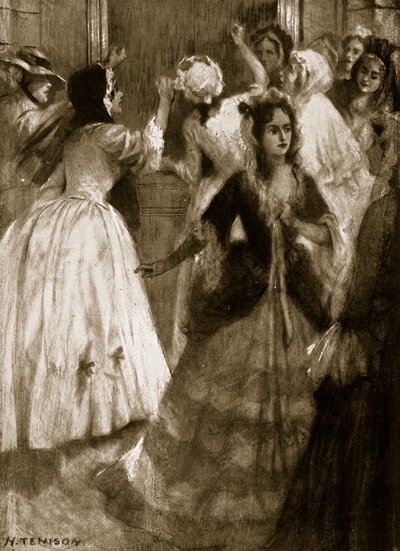 Dames die toegang eisen tot het Hogerhuis, 1758, illustratie uit Hutchinsons Verhaal van de Britse Natie, c.1923 door H. Tenison