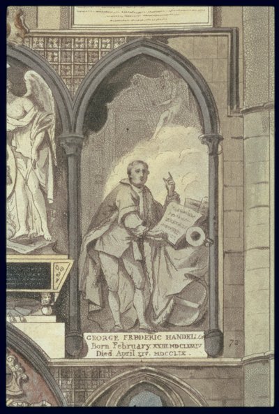 Westzijde van Poets Corner, plaat 25 uit Westminster Abbey (detail) door H. Villiers
