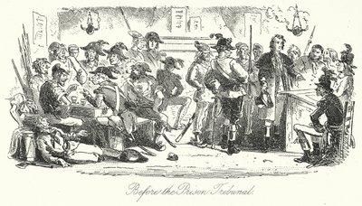 Voor het Gevangenistribunaal (gravure) door Hablot Knight (1815-92) (after) Browne