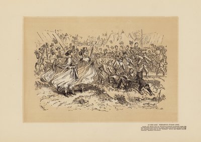 De Wimbledon-bijeenkomst, nr. 1, Het oorlogspaard (gravure) door Hablot Knight (1815 92) Browne