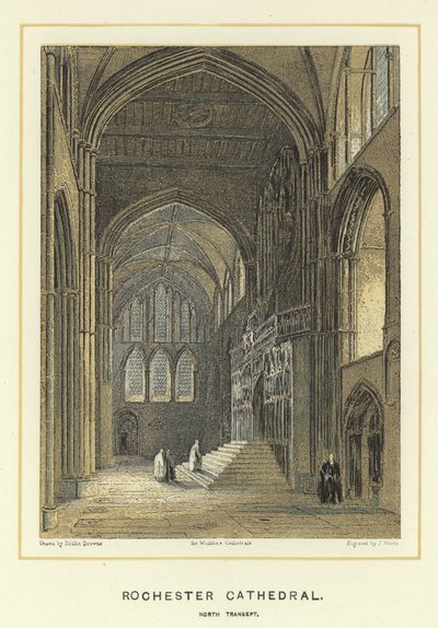 Rochester Cathedral, noord transept door Hablot Knight Browne