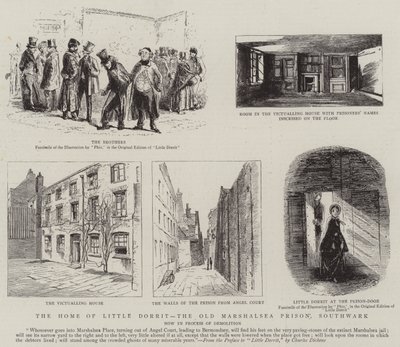 Het Huis van Kleine Dorrit, de Oude Marshalsea Gevangenis, Southwark door Hablot Knight Browne