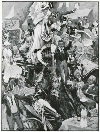 Eton en Harrow cricketwedstrijd (litho) door Hal Hurst