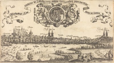 Uitzicht op Neurenberg vanuit het Westen [middenstuk] door Hanns Lautensack