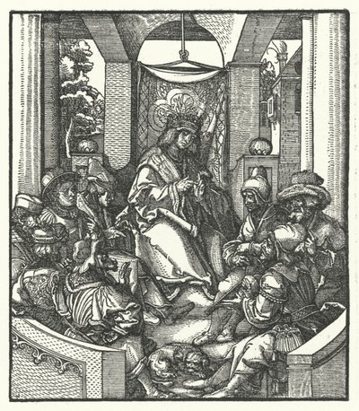 Koning Lodewijk XI van Frankrijk onderhandelt met Vlaamse rebellen door Hans (after) Burgkmair