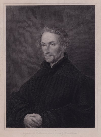 Philipp Melanchthon, Duitse protestantse hervormer en medewerker van Martin Luther (gravure) door Hans (after) Holbein the Younger